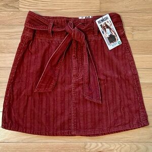 Belted Corduroy Skirt